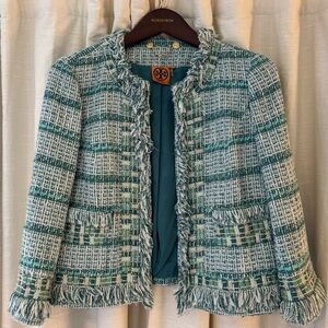 Tory Burch Marion Tweed Boucle Blazer Jacket Sz 4